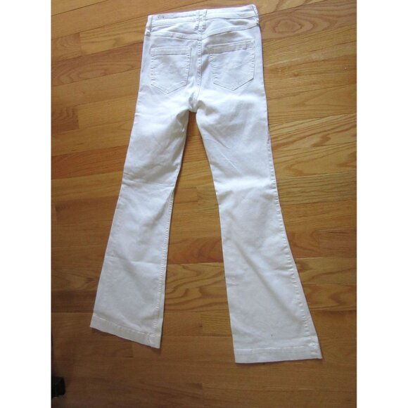 Abercrombie & Fitch White Wide Leg Jeans 6R, Waist 28 Inseam 34" - Picture 4 of 5
